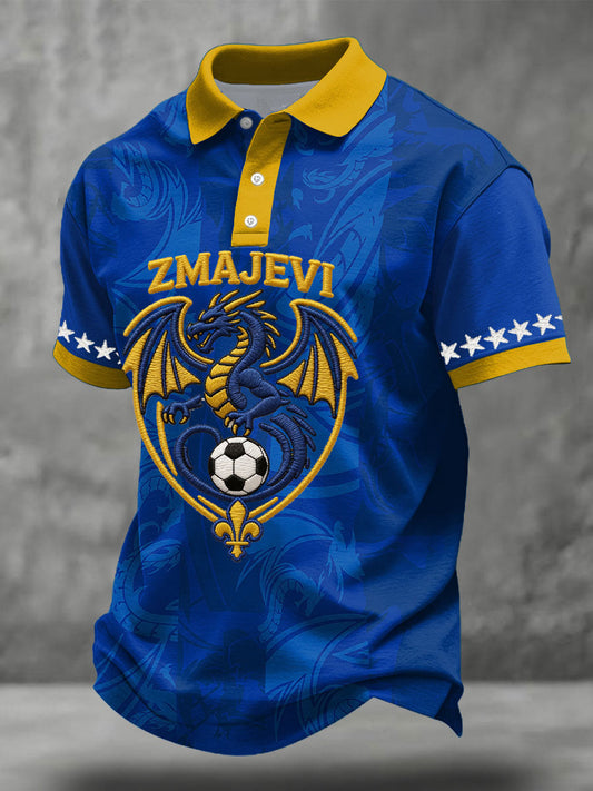 Herr Bosnien ZMAJEVI Fotbollsentusiast Tryck Casual T-shirts