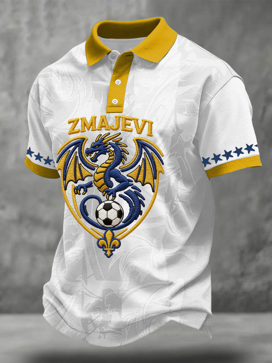 Herr Bosnien ZMAJEVI Fotbollsentusiast Tryck Casual T-shirts
