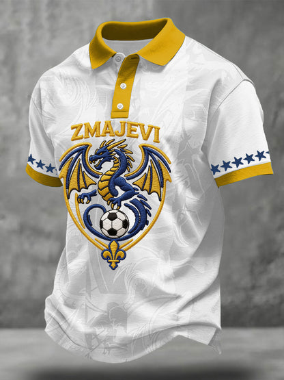 Herr Bosnien ZMAJEVI Fotbollsentusiast Tryck Casual T-shirts