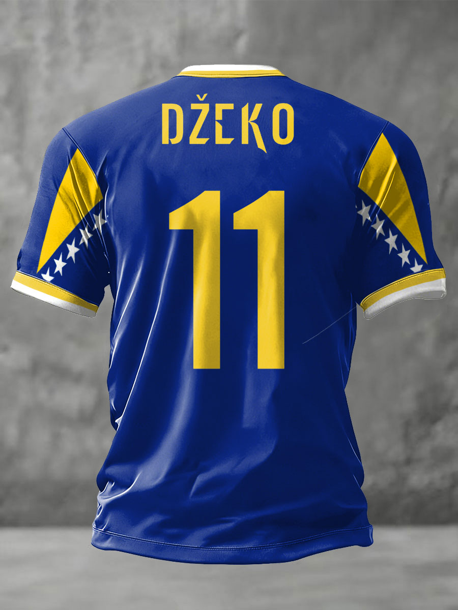 Herr Bosnien ZMAJEVI Fotbollsentusiast Tryckt T-shirt