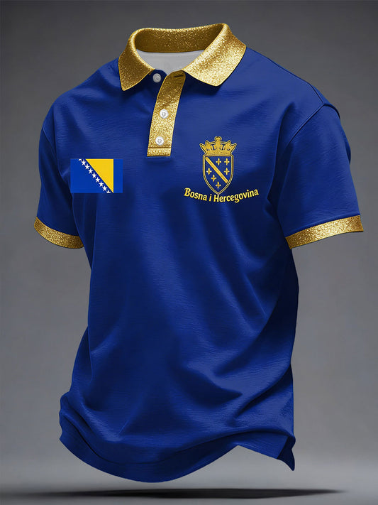 Herr Bosnia ZMAJEVI Fotballentusiast Trykk Uformelle T-skjorter
