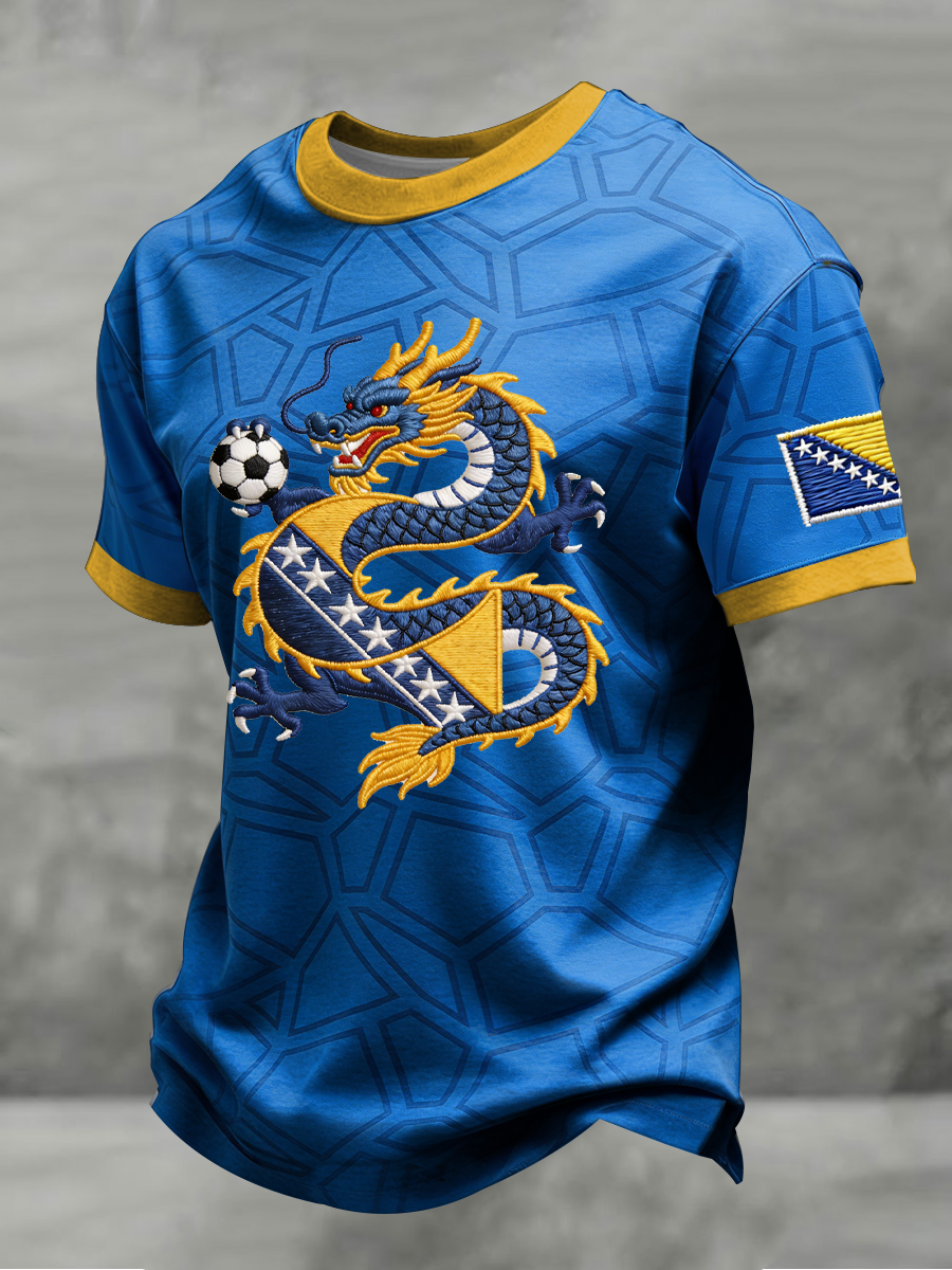 Herr Bosnien ZMAJEVI Fotbollsentusiast Tryckt kortärmad t-shirt