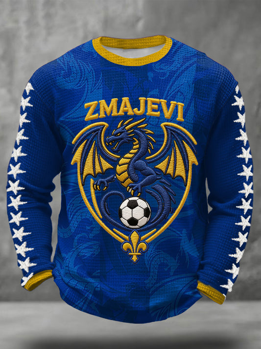 Herreklær Bosnia ZMAJEVI Fotballentusiast Trykt Vaffelgenser