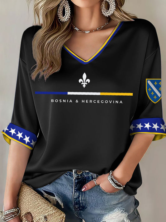 Damer Bosnien ZMAJEVI Fotbollsentusiast Tryckt T-shirt