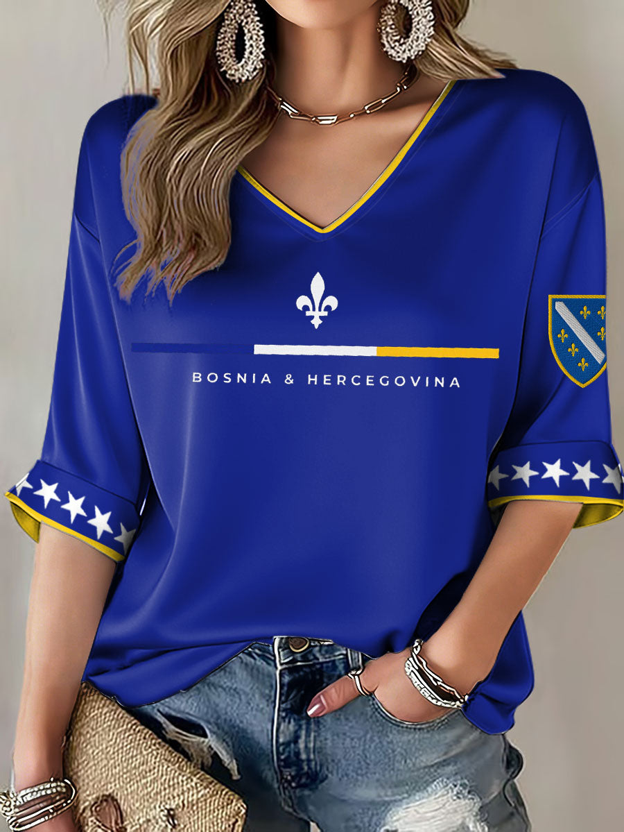 Damer Bosnien ZMAJEVI Fotbollsentusiast Tryckt T-shirt