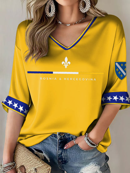 Damer Bosnien ZMAJEVI Fotbollsentusiast Tryckt T-shirt
