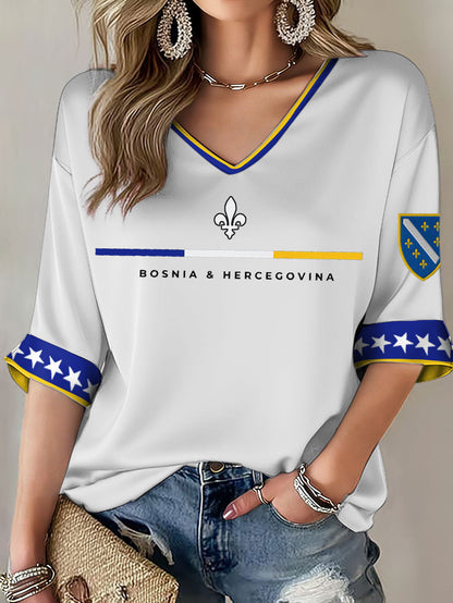 Damer Bosnien ZMAJEVI Fotbollsentusiast Tryckt T-shirt