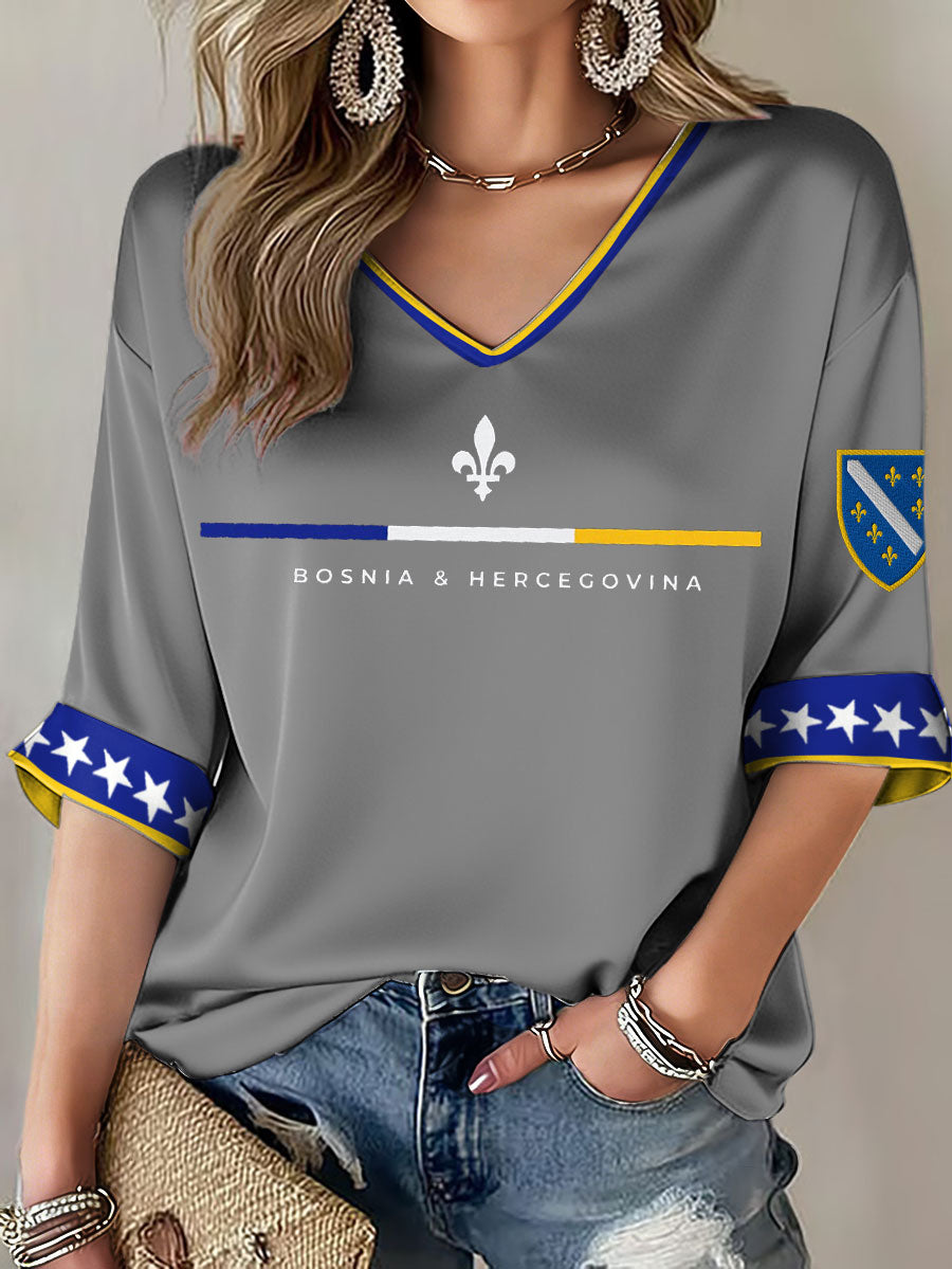 Damer Bosnien ZMAJEVI Fotbollsentusiast Tryckt T-shirt
