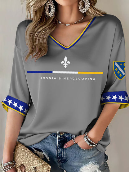 Damer Bosnien ZMAJEVI Fotbollsentusiast Tryckt T-shirt