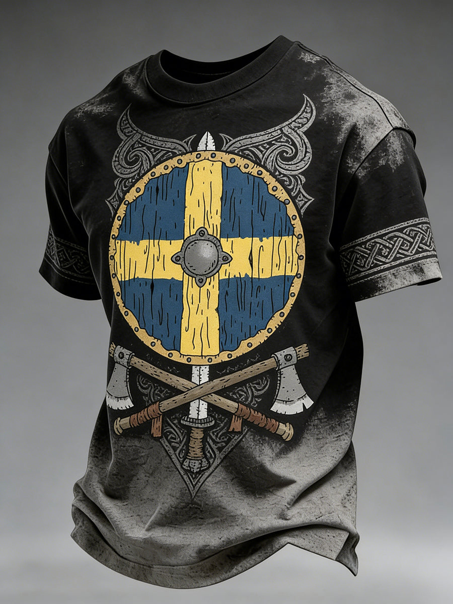Herrtröja i vikingastil med åldrad effekt