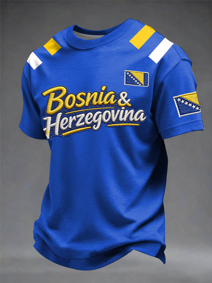 Herr Bosnien ZMAJEVI Fotbollsentusiast Tryckt kortärmad t-shirt