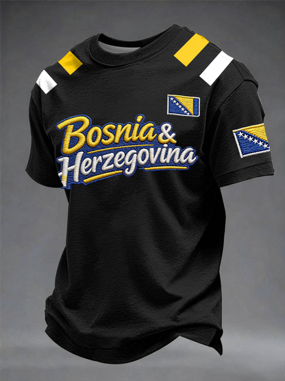 Herr Bosnien ZMAJEVI Fotbollsentusiast Tryckt kortärmad t-shirt