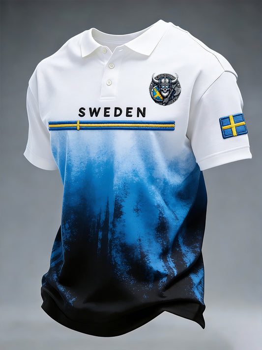 Retro svensk kunststil-trykk avslappet pologenser