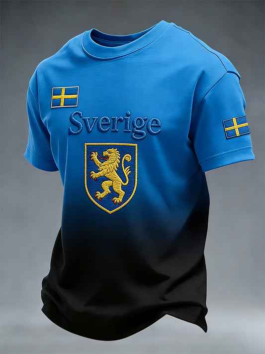 Retro Svensk kunst-stil trykt uformell T-skjorte