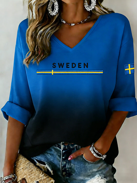 Retro svensk kunststil trykt uformell topp