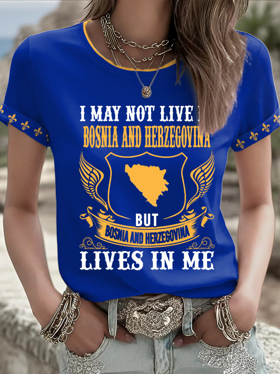 Damer Bosnien Fotboll Älskare ZMAJEVI Tryckt T-shirt