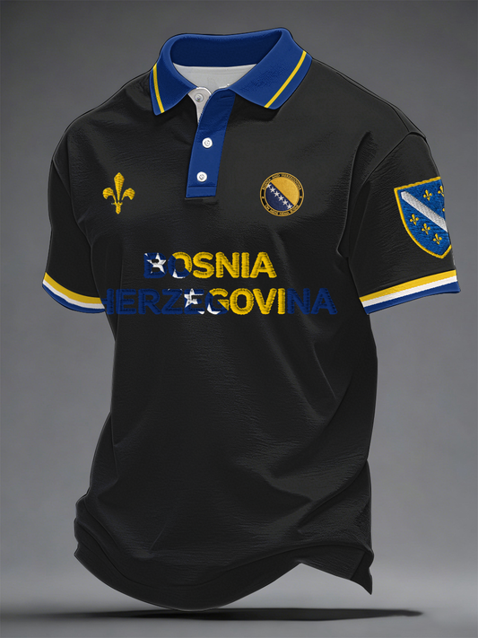Herr Bosnia ZMAJEVI Fotballentusiast Printet polotrøye