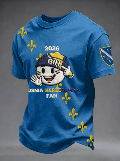 Herr Bosnien ZMAJEVI Fotbollsentusiast Tryckt kortärmad t-shirt