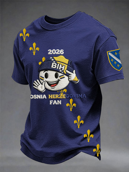 Herr Bosnien ZMAJEVI Fotbollsentusiast Tryckt kortärmad t-shirt