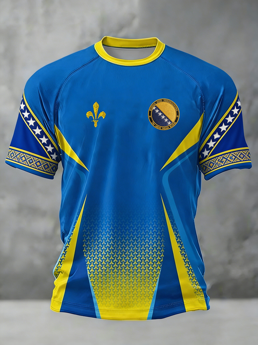 Herr Bosnien ZMAJEVI Fotbollsentusiast Tryckt kortärmad t-shirt