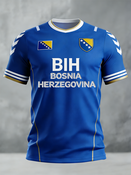 Herr Bosnien ZMAJEVI Fotbollsentusiast Tryckt kortärmad t-shirt