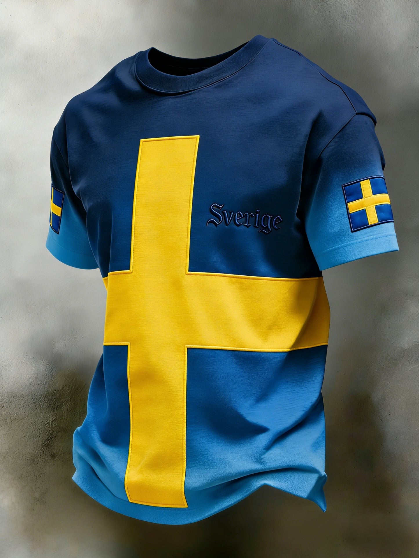 Retro viking svensk flagga märke avslappnad kortärmad t-shirt