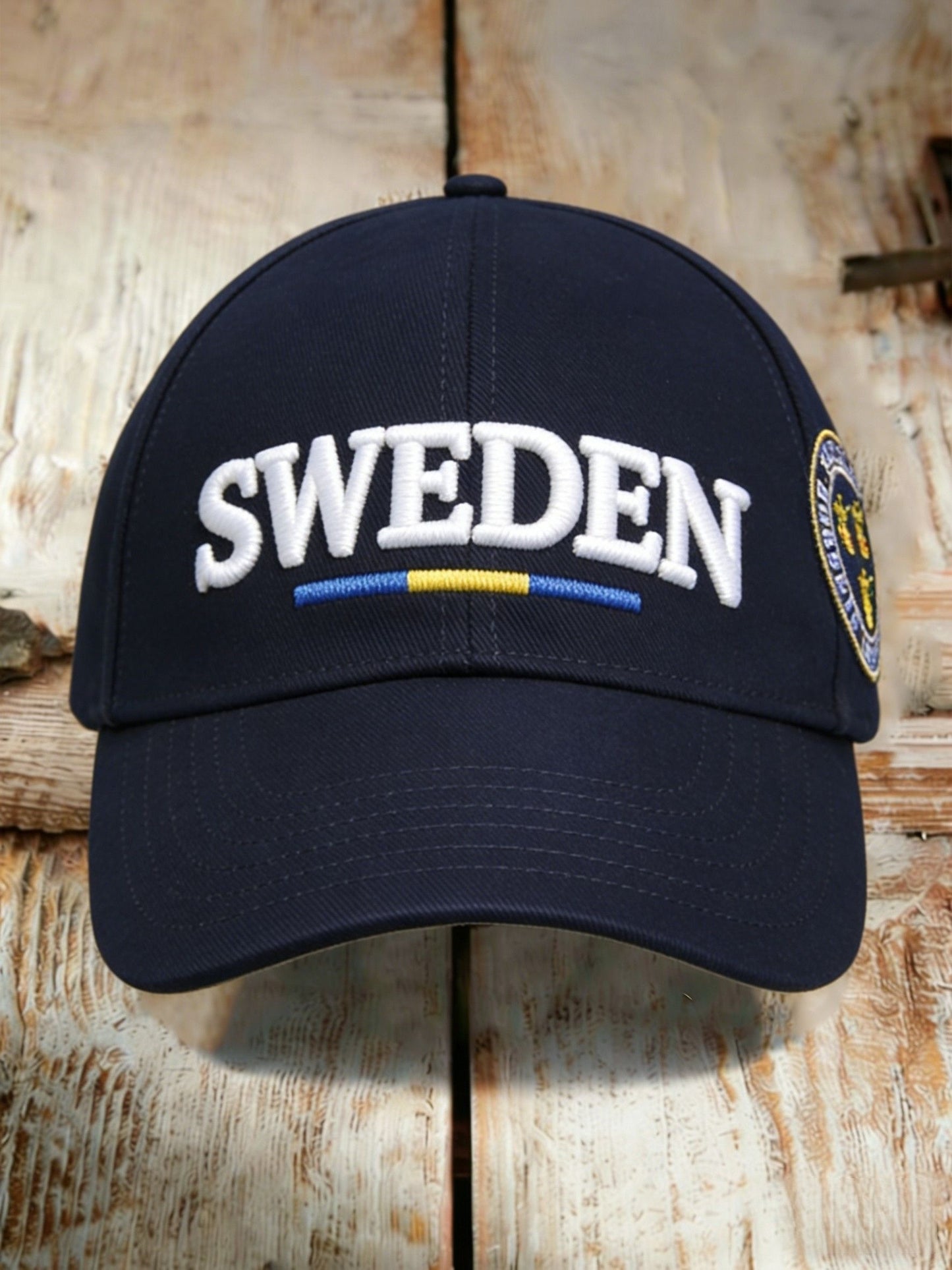 Retro viking svensk flaggmärke svensk fotboll tvättad keps