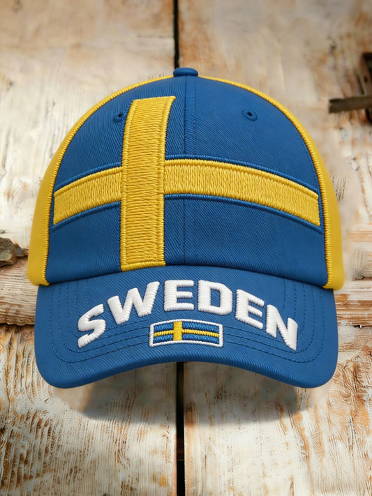 Retro viking svensk flaggemerke svensk fotball vasket caps