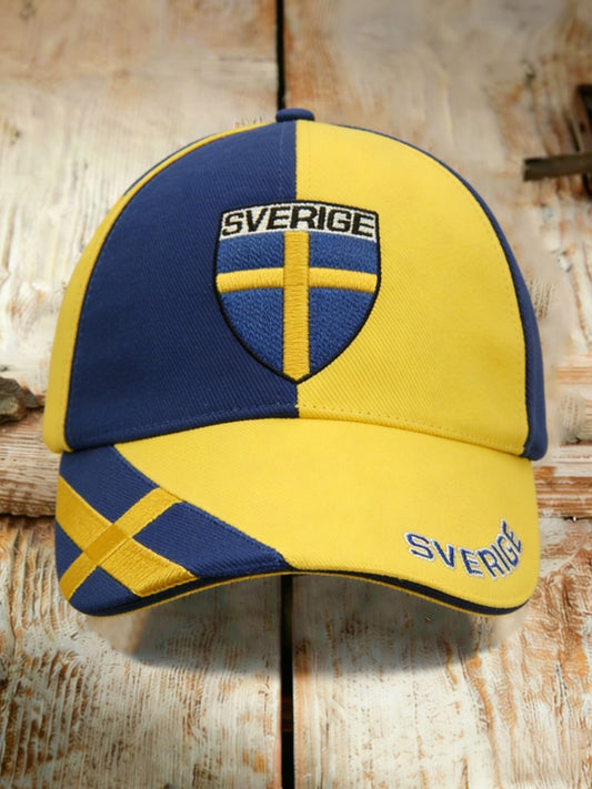 Retro viking svensk flaggemerke svensk fotball vasket caps
