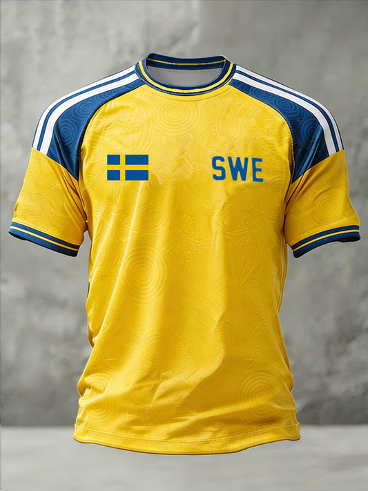 Herre svensk fotballkarriere Trykt kortermet t-skjorte