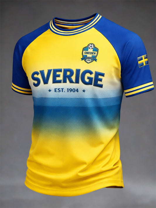 Retro Sverige 2026 Fotballkamp minnesmerke T-skjorte