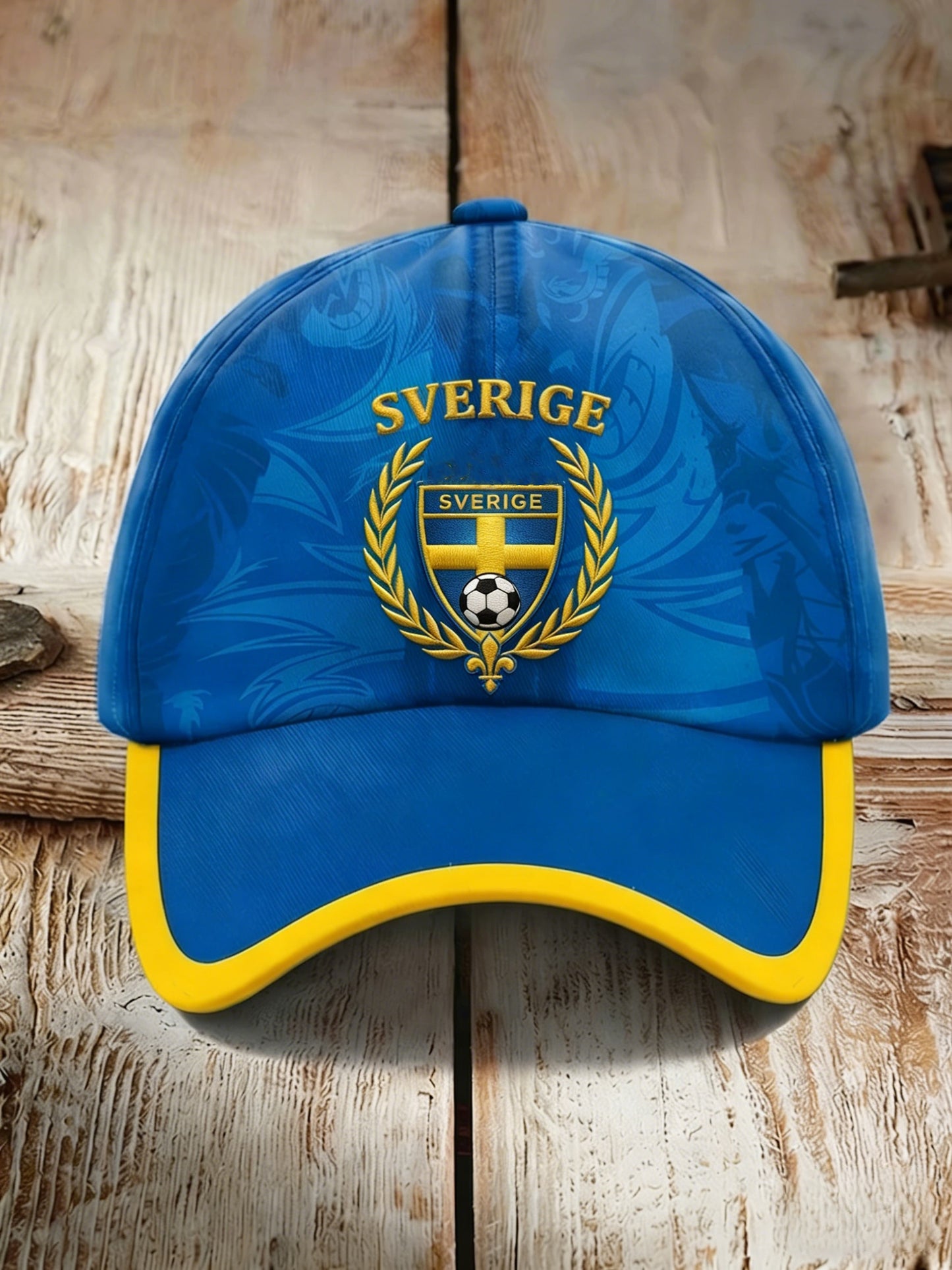 Retro viking svensk fotbollsflagga emblem avslappnad tvättad hatt