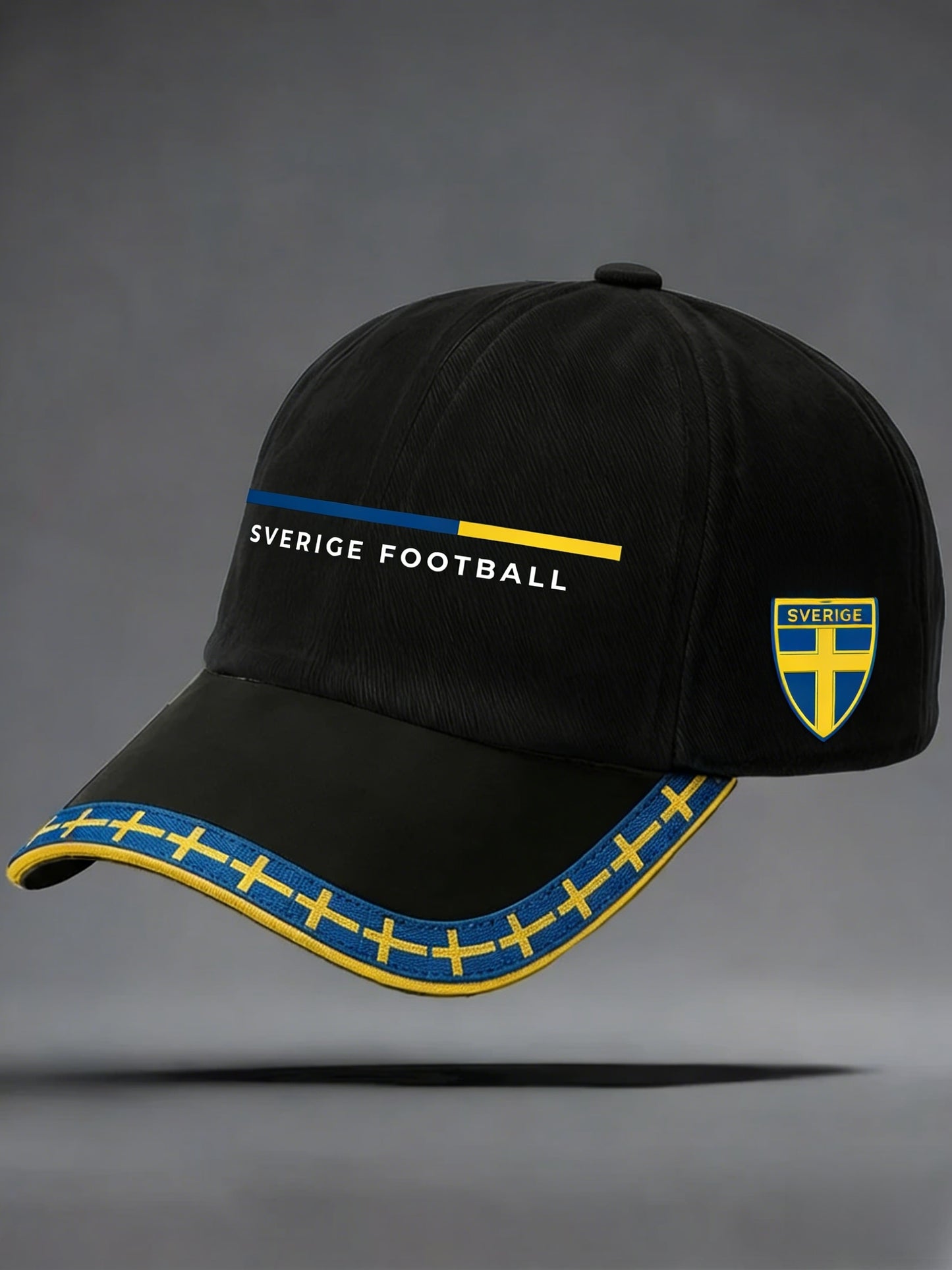 Retro viking svensk fotbollsflagga emblem avslappnad tvättad hatt