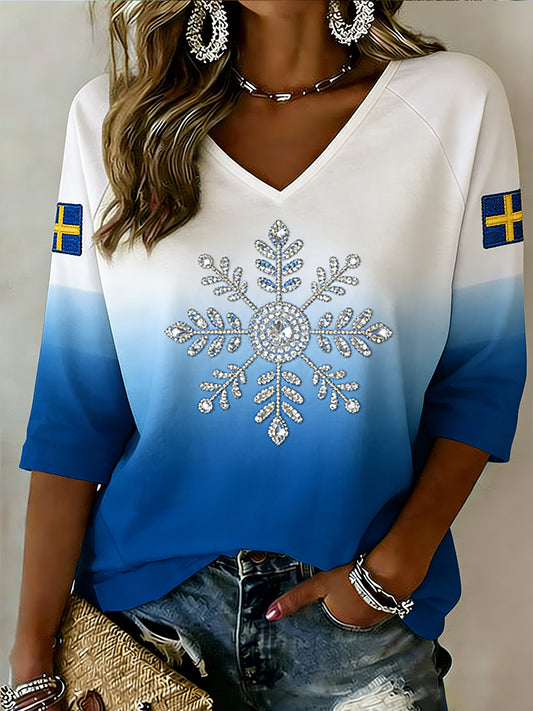 Retro svensk kunstinspirert trykt uformell topp