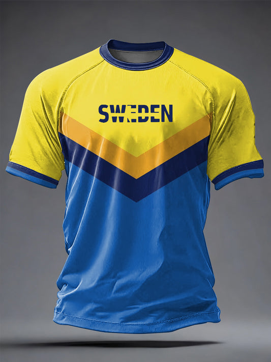 Herre svensk fotball Trykk Casual kortermede t-skjorte