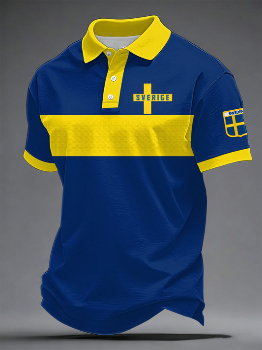 Herrenes svenske fotballtrykk uformell topp