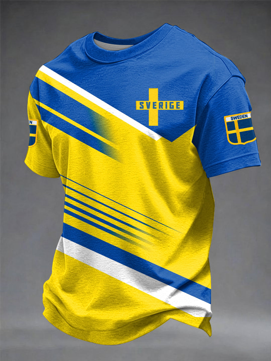 Herrtröja med svensk fotbollsprint