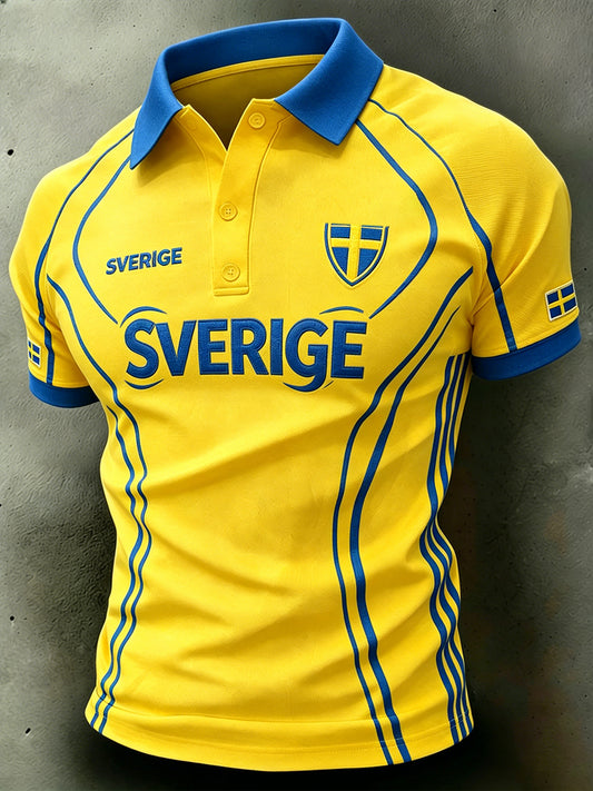 Herrepologenser med fotballmotiv, fargeblokk og raglanermer