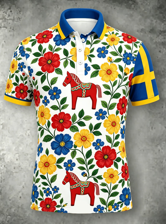 Damer Svensk midsommerfest minnekunsttrykk polo