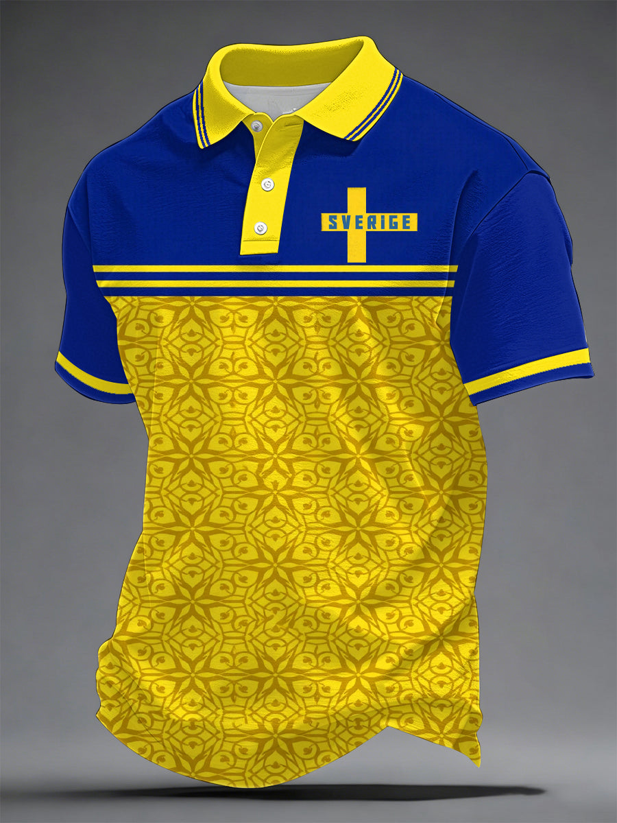 Herrtröja med svensk fotbollsprint och ledig stil