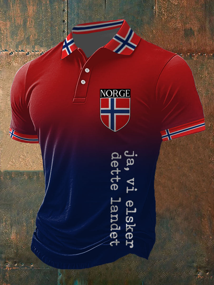 Herrkläder Norge Fotboll Älskare Tryckt Fritidstoppsidor