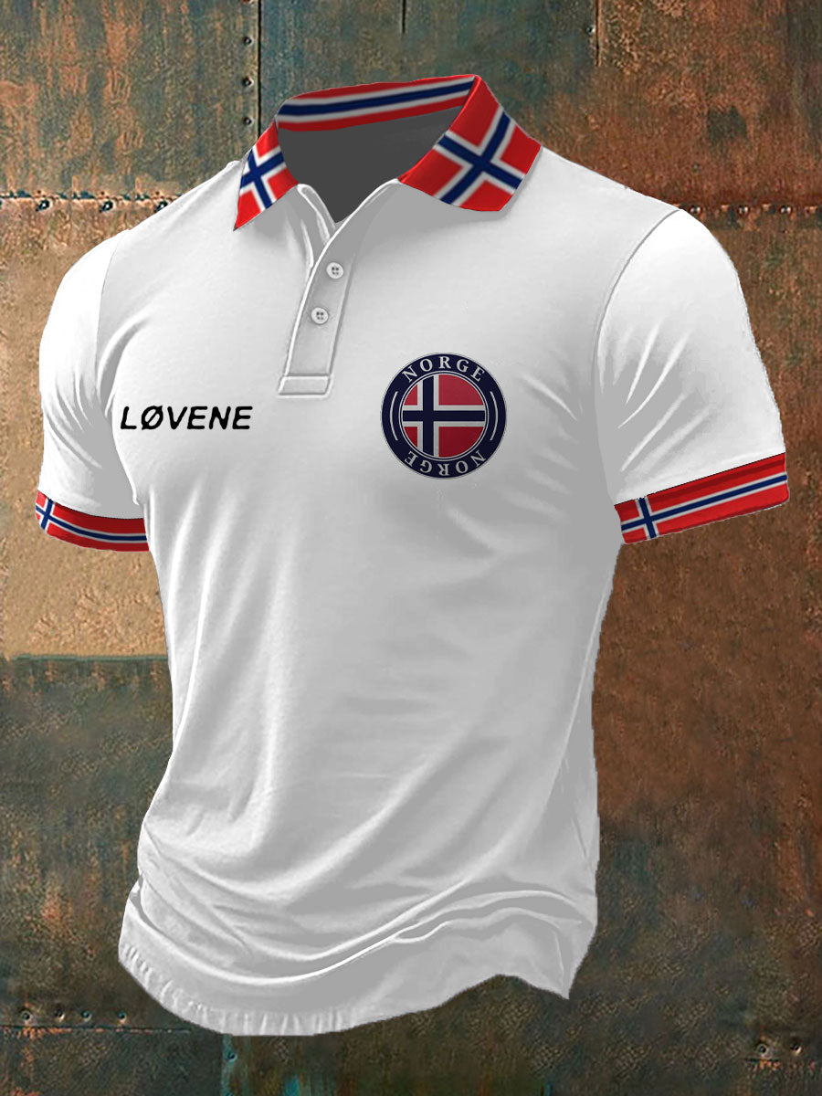 Mäns Norge Fotboll älskare Printed Casual Tops