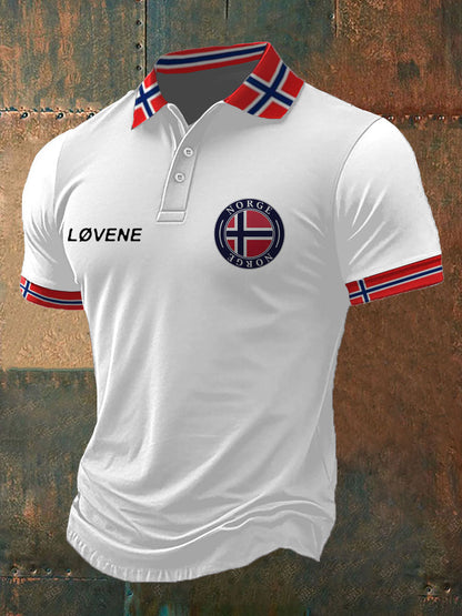 Mäns Norge Fotboll älskare Printed Casual Tops