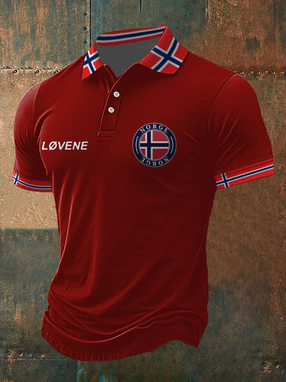 Mäns Norge Fotboll älskare Printed Casual Tops