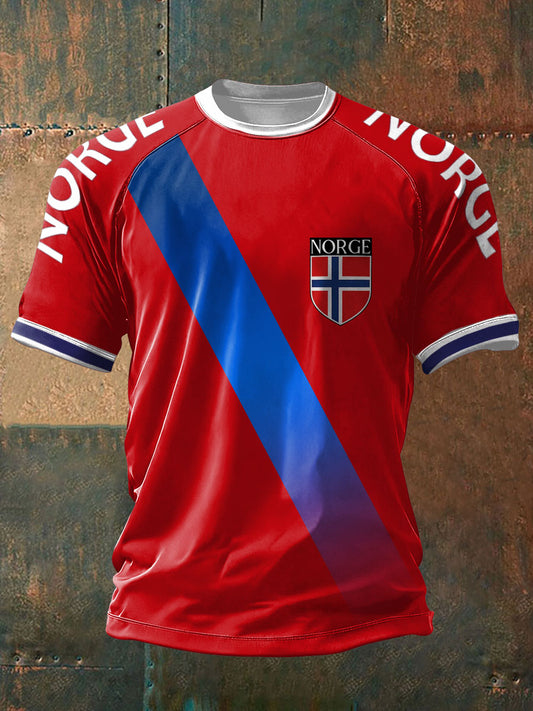 Unisex Norge Fotball Lærer Trykt T-skjorte