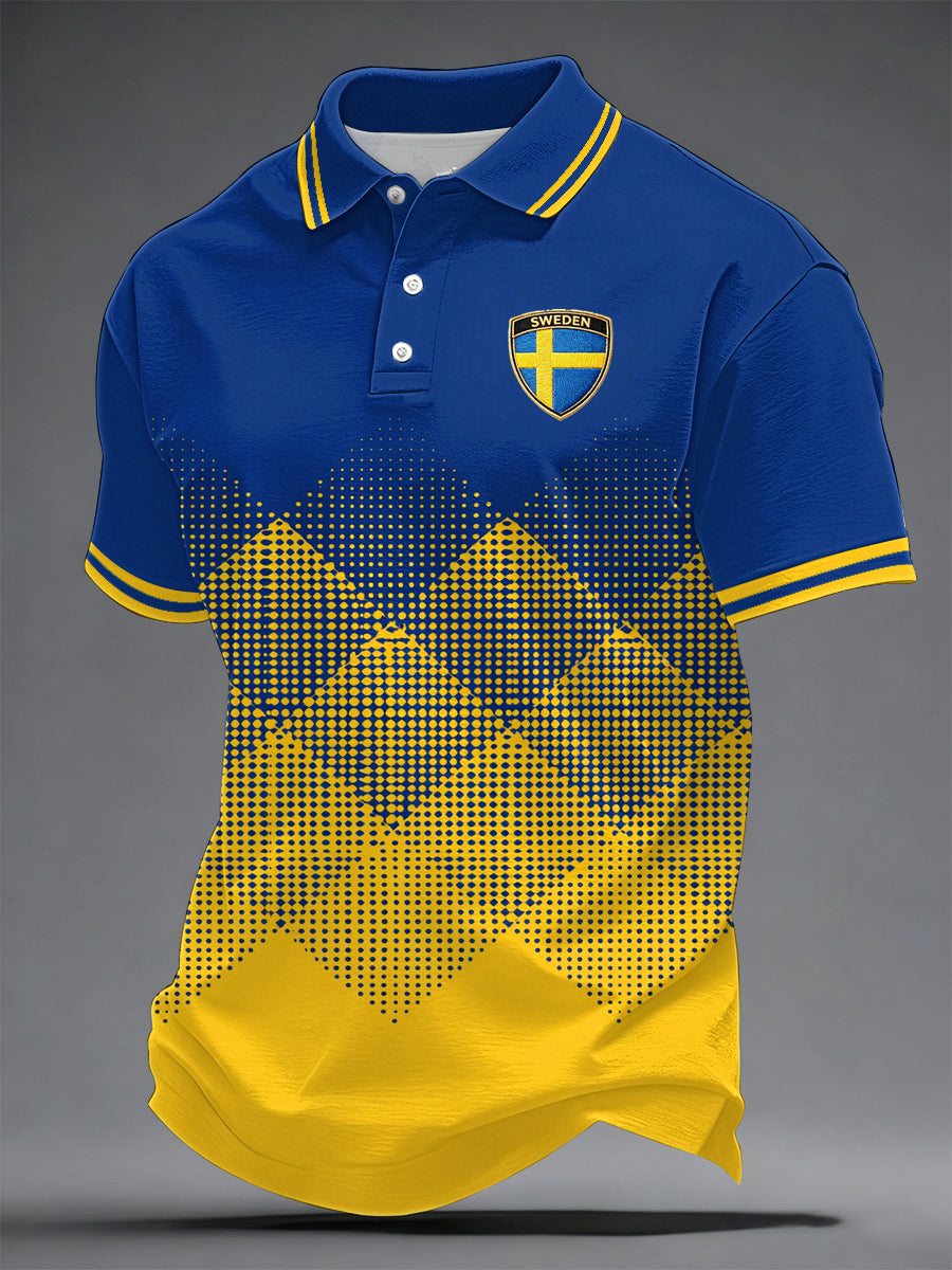 Herrtröja med svensk fotbollsprint och ledig stil
