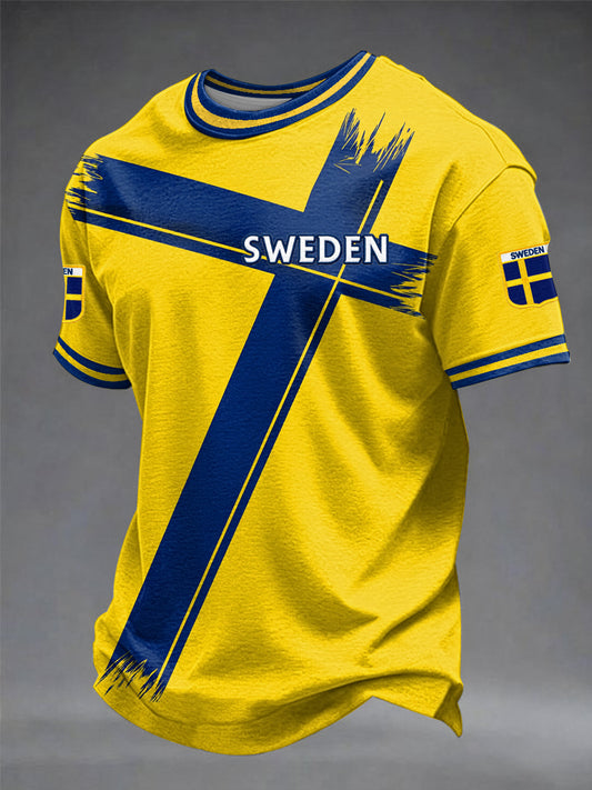 Herregenser med svensk fotballtrykk