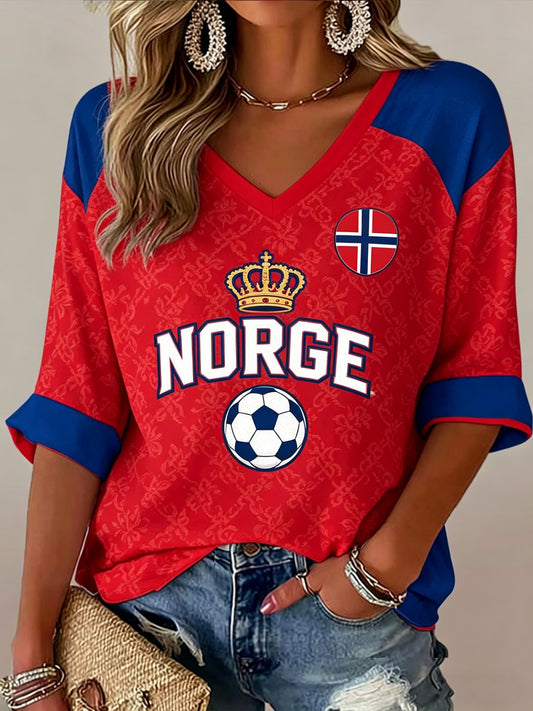 Damer fotbollsmatch cheerleading konsttryck t-shirt