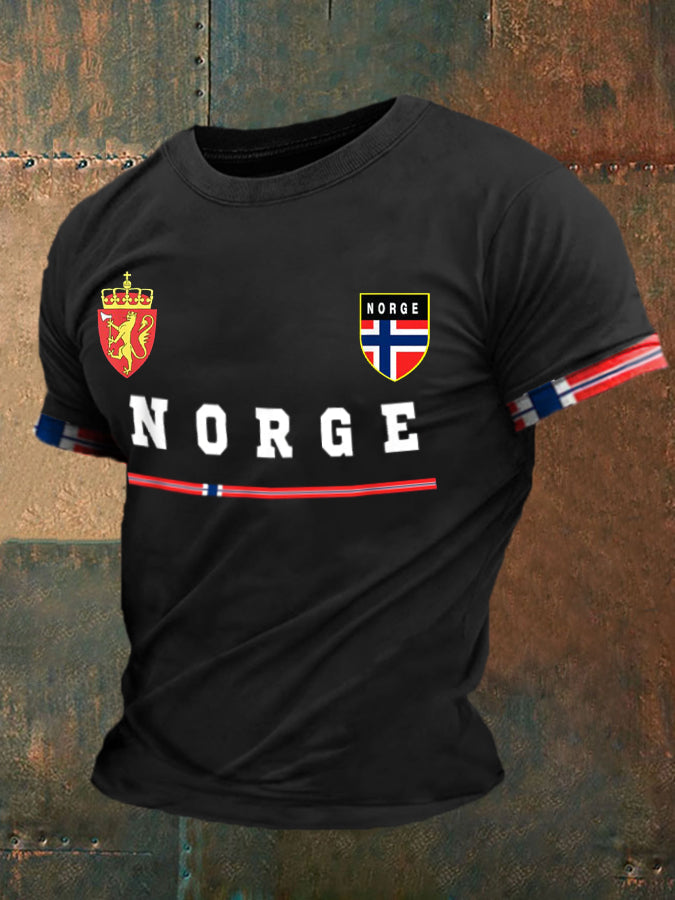 Herrtröja med norskt tryck