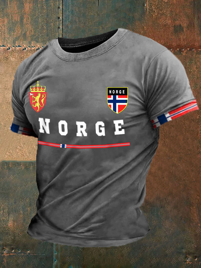 Herrtröja med norskt tryck